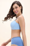 Zivame Padded Non Wired 3/4th Coverage Tshirt Bra - Little Boy Blue — thumbnail 3